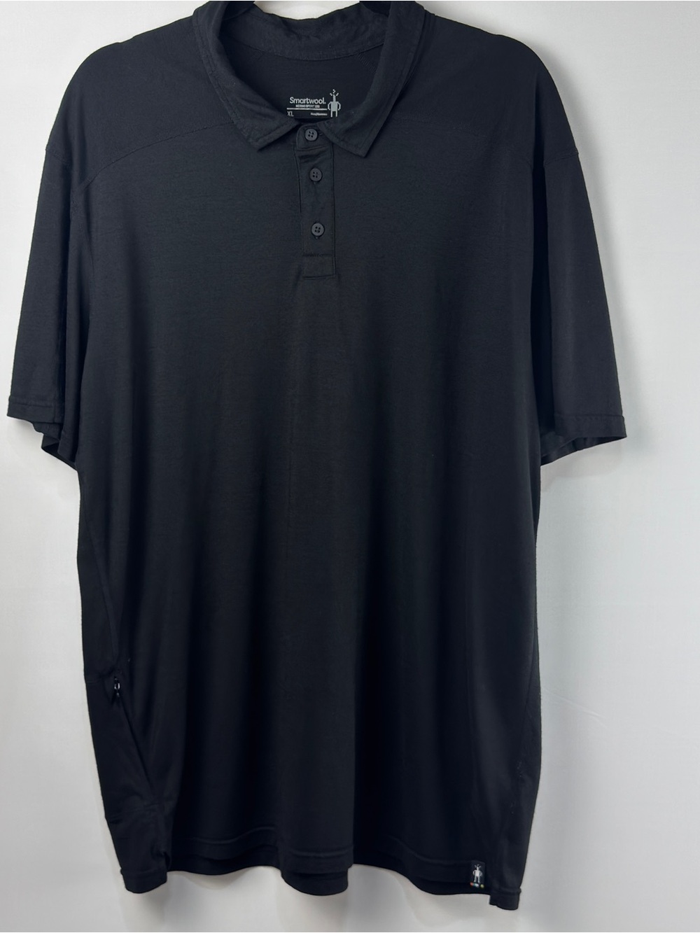 Smartwool Men's Black Polo Shirt zipper pocket XL